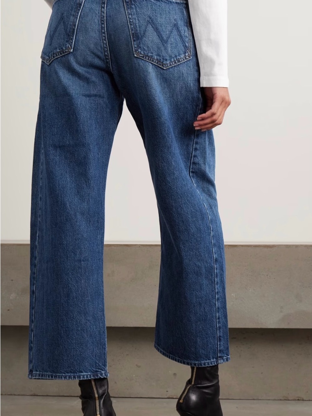 MOTHER Wide-Leg Jeans in Classic Blue - Picture 3 of 9